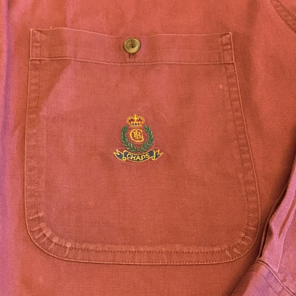 Vintage Preppy 90s Chaps Ralph Lauren Shirt Mens M Maroon Crest‎ Logo Golf Y2K